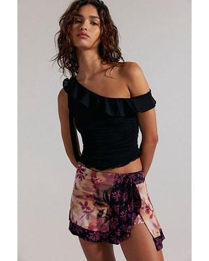 Free People Sun Soaked Sarong Mini Skort - Multicolour