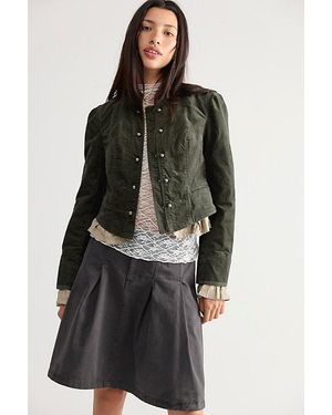 Free People Cloud Nine Ruffle Band Jacket - Black