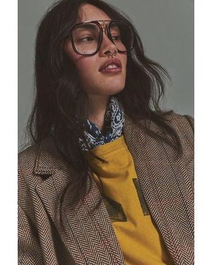 Free People Janis Detail Aviator Sunglasses - Brown