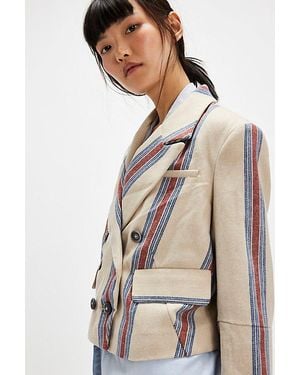 Free People Betty Striped Blazer - White