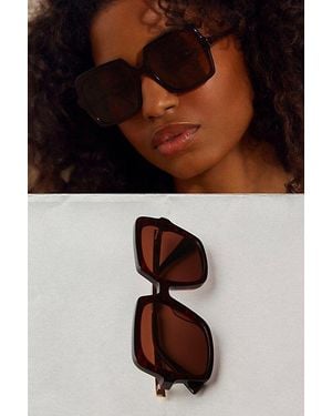 Free People The Beaumont Square Polarized Sunglasses - Black