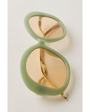Free People Maggie May Oversized Round Sunglasses - Green