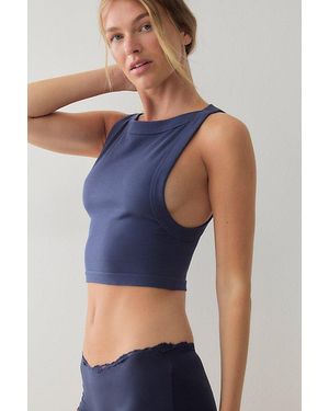 Intimately By Free People Simply Soft Low-Arm Crop Top By - Blue