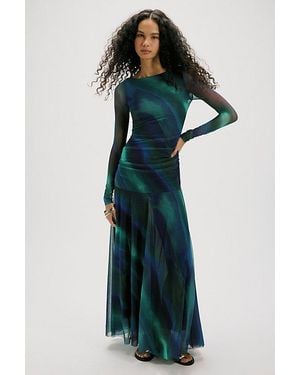 Free People Sunnei Mesh Maxi Dress - Blue