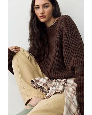 Free People Low Tide Knit Pullover - Brown
