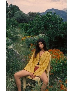Matthew Williamson x Free People Mesquida Broderie Anglais Button Down - Green