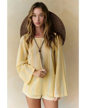 Free People Salt And Stripes Short Set - Natural
