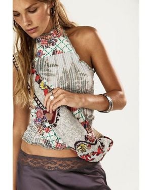 Luna Del Pinal Glass Bead Mini Bag - Gray