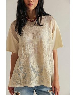 Free People Stitch And Stars Tee - Natural