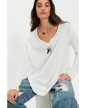 Free People Real One Long Sleeve Top - White