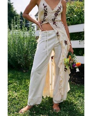 Free People Amelia Solid Tie Trousers - Black