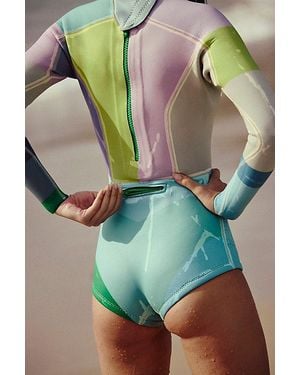 Cynthia Rowley Colorblock One-Piece Wetsuit - Green