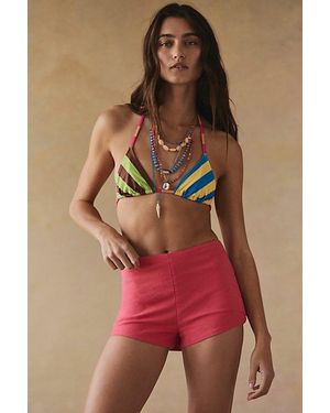 Free People My Little Stretch Linen Micro Shorts - Red