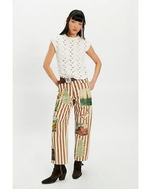 Denim and Bone Roadtrip Striped Jeans - White