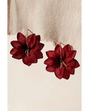 Free People Late Bloomer Hoops - Red
