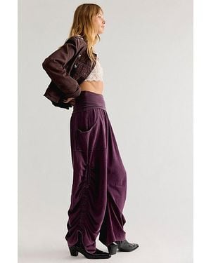 Free People Fp One Sawyer Low-Rise Pull-On Knit Pants - Purple
