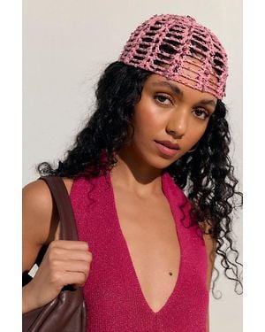 Free People Mila Sequin Disco Cap - Red