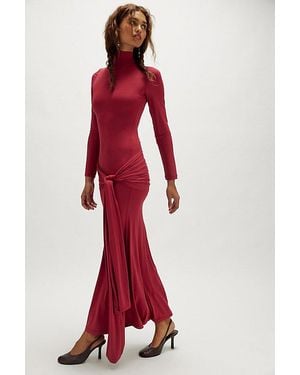 Bardot Alix Maxi Tie Front Dress - Red