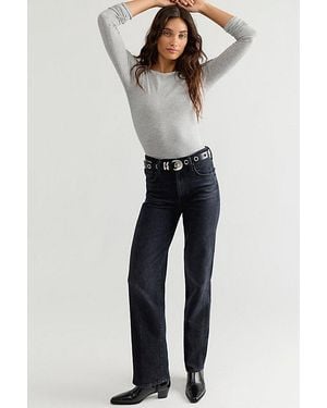 Mother The Rambler Zip Sneak Jeans - Blue