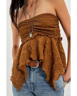 Free People Bella Babydoll Tube Top - Blue