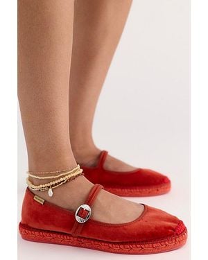 FP Vegan Collection Oasis Velvet Espadrilles - Red