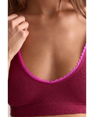 Intimately By Free People Sweet Point Seamless Longline Bralette By - Red