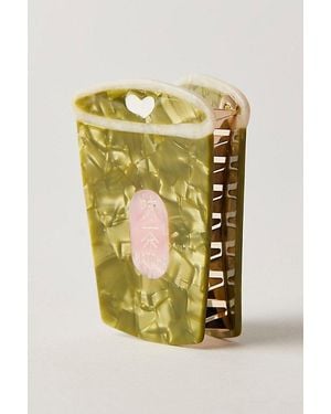 Solar Eclipse Hand Painted Claw Clip - Metallic