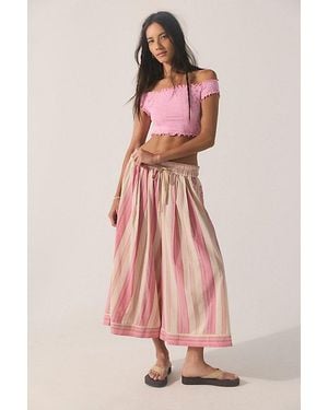Intimately By Free People Enjoy The Stripe Gaucho Trousers By - Pink