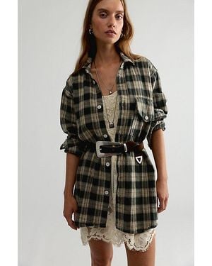 Llea Blue One-Pocket Boyfriend Shirt - Multicolour