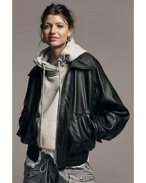 Free People Desert Moon Leather Jacket - Brown