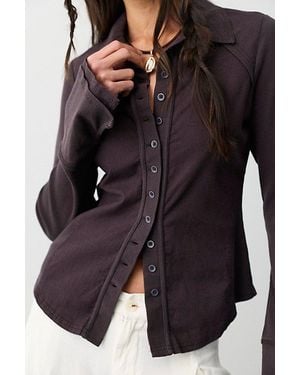 Free People Happy Valley Button Down Shirt - Brown