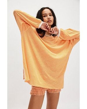 Free People Veronica Striped Tee - Orange