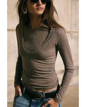 Intimately By Free People So Soft Seamless Modal V-Neck Long Sleeve By - Brown
