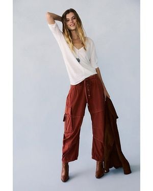 Free People Reef Curved Twill Cargo Pants - Blue