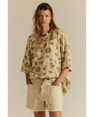 Free People Printed Devon Tee - Natural