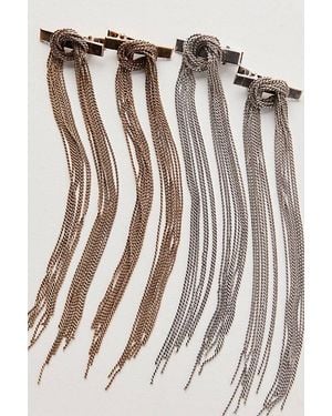 Free People Champagne Toast Barrettes - Metallic