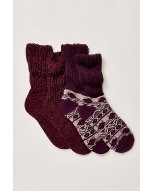 Free People Slouch Socks 2-Pack - Red