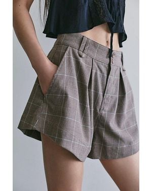 Free People Marina Menswear Trouser Shorts - Multicolour