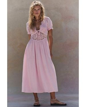 free-est All You Need Is Lace Midi Dress By - Pink