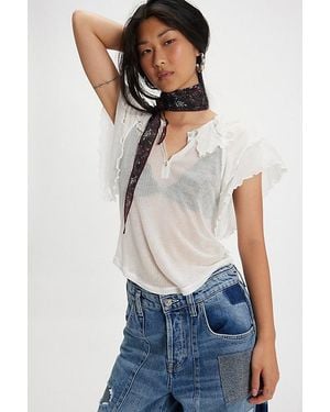 Free People Vivianne Knit Tee - Blue