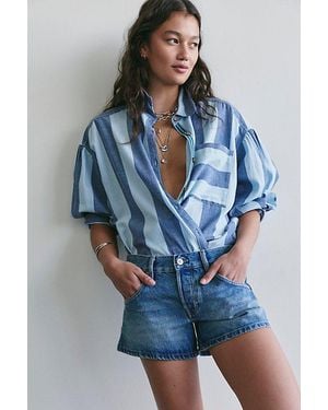 Free People Tennessee Low-Rise Denim Shorts - Blue
