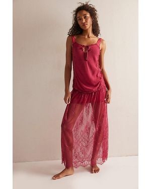 Free People Together Again Slip Set - Red
