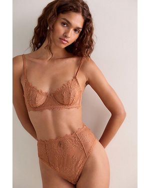 Intimately By Free People Lacebound High-Rise Thong By - Brown
