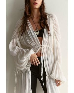 Free People Juliet Sheer Tie-Front Duster Top - White