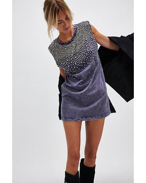 Free People Shooting Star Mini Dress - Blue