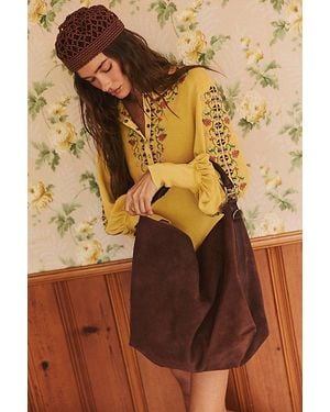 Free People Suzie Suede Slouchy Tote Bag - Green