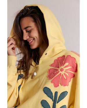 Free People It's A Vibe Flowers Hoodie - Natural
