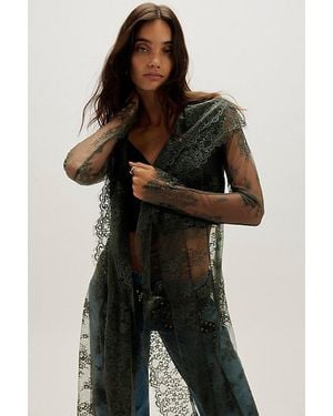 Nigel Preston Maud Lace Duster Top - Black