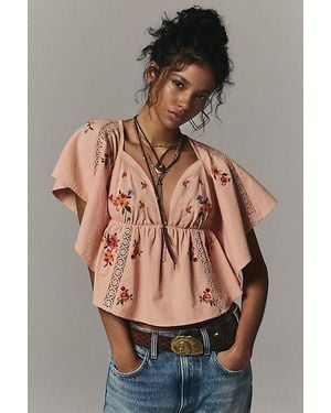 Free People Make Me Yours Blouse - Grey