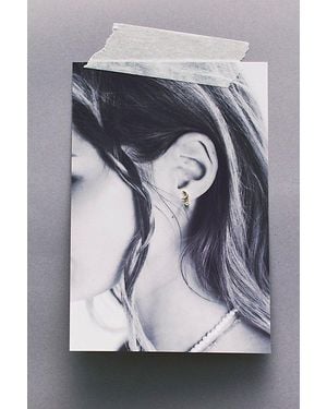 Local Eclectic Crescent Moon Flatback Earrings - Grey